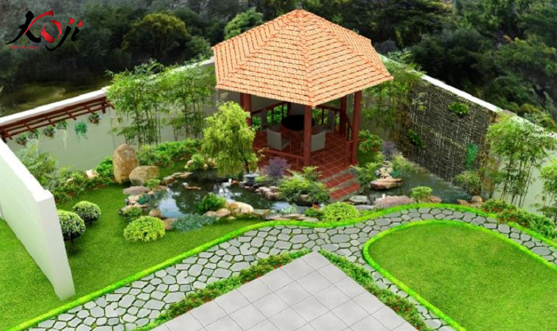 Thiết kế nhà có sân vườn ở giữa