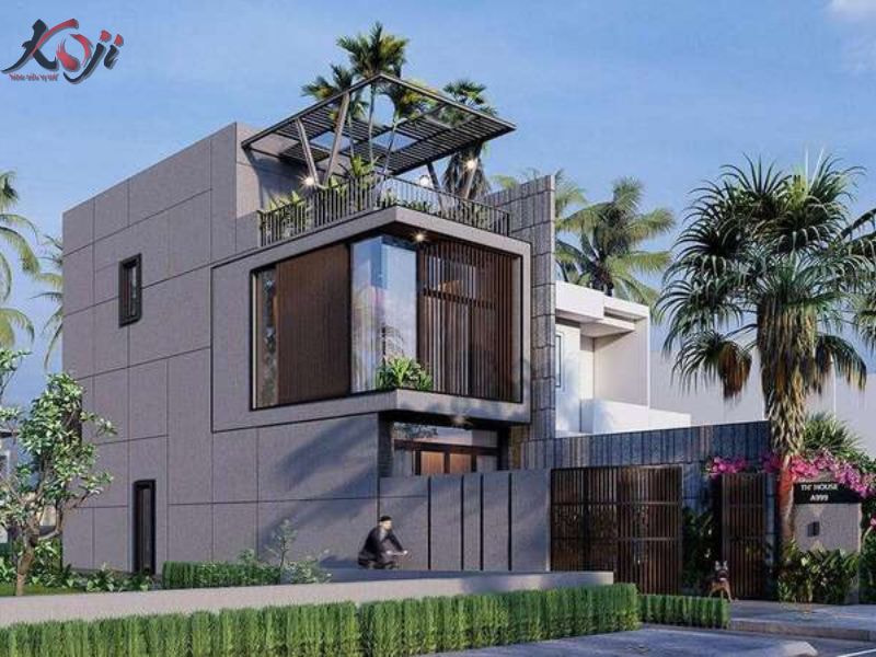 bố trí cây cảnh trên sân thượng