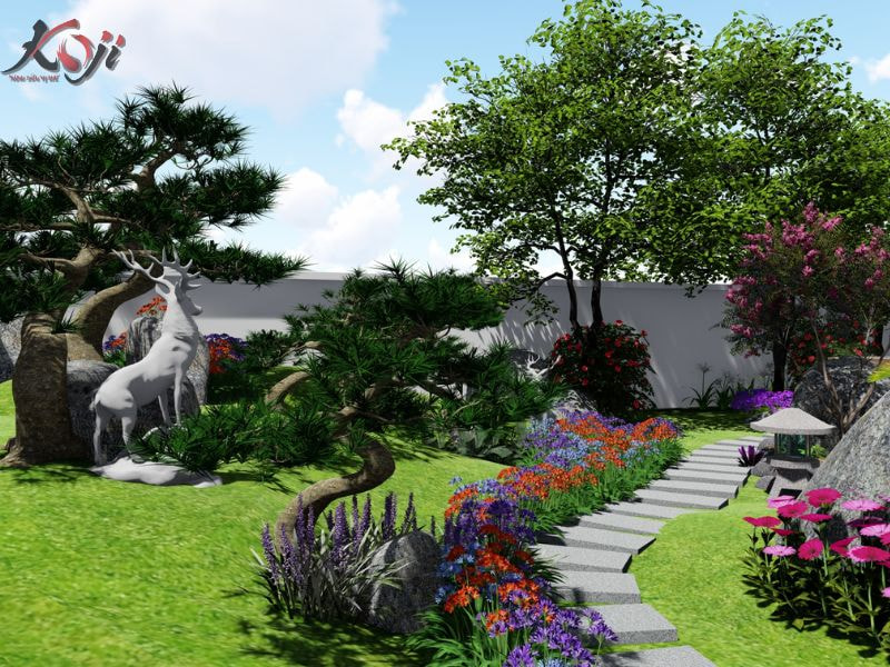 thiết kế đồi cỏ sân vườn