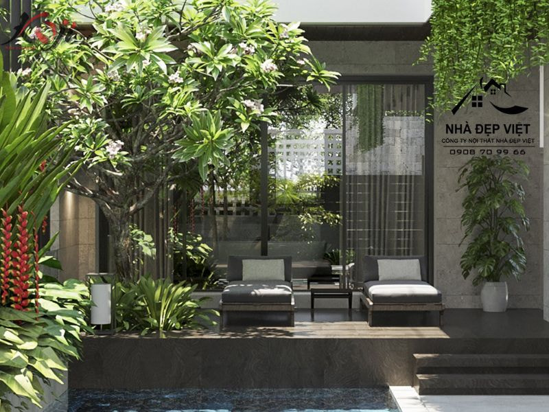 Thiết kế sân nhà đẹp đơn giản