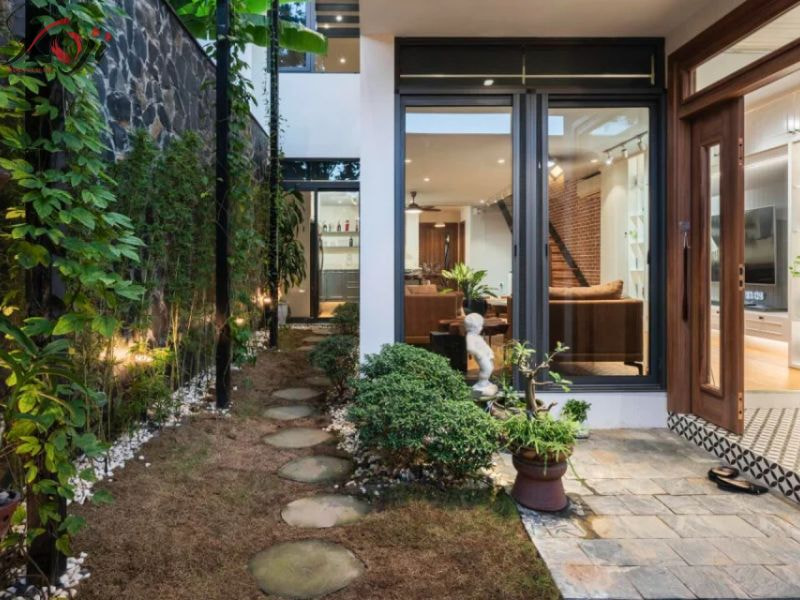 Thiết kế sân sau nhà ống đẹp