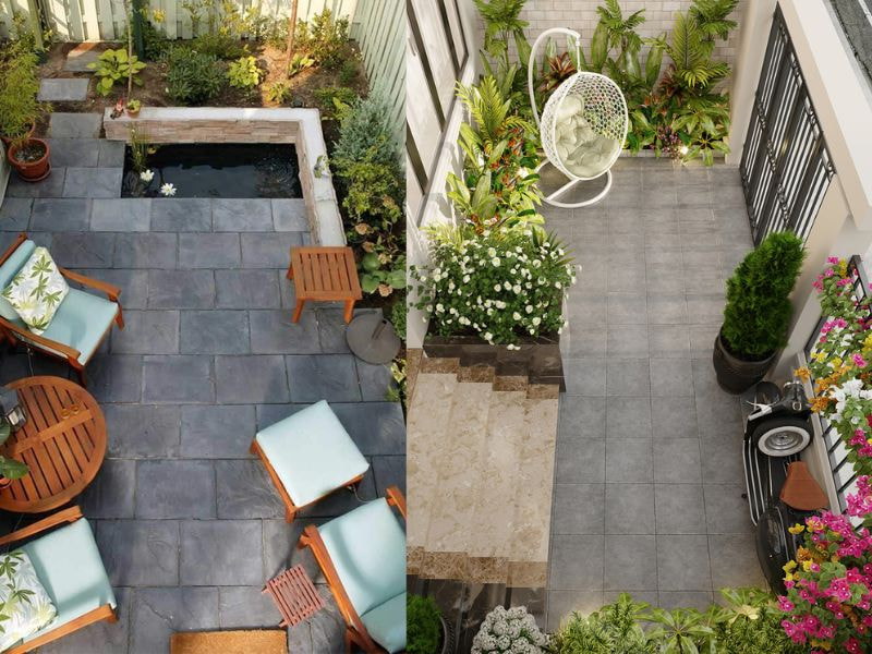 Thiết kế sân sau nhà ống đẹp