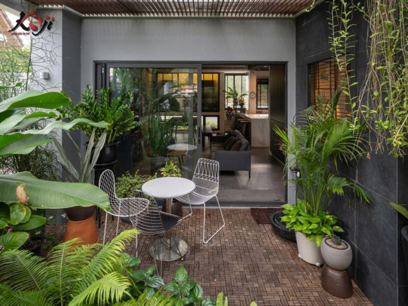 Thiết kế sân vườn nhà ống