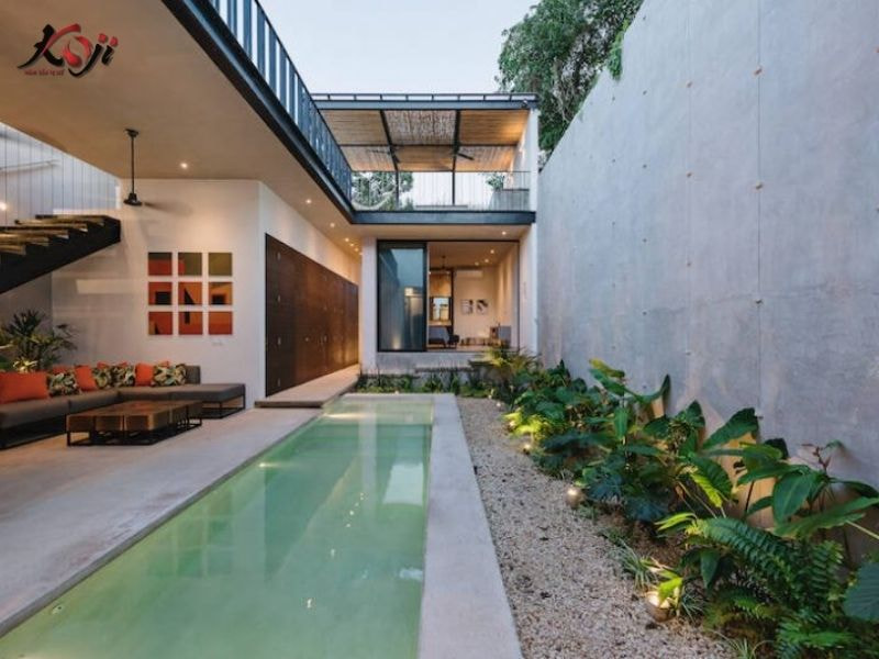 Thiết kế sân vườn nhà ống