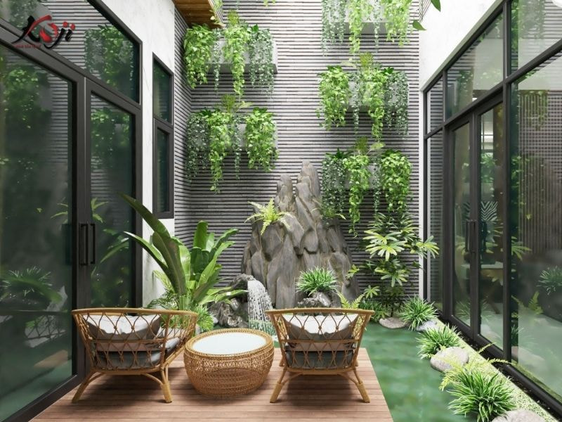 Thiết kế sân vườn nhà ống