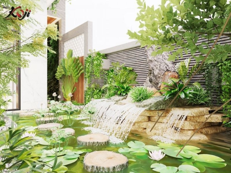 Thiết kế sân vườn nhà ống