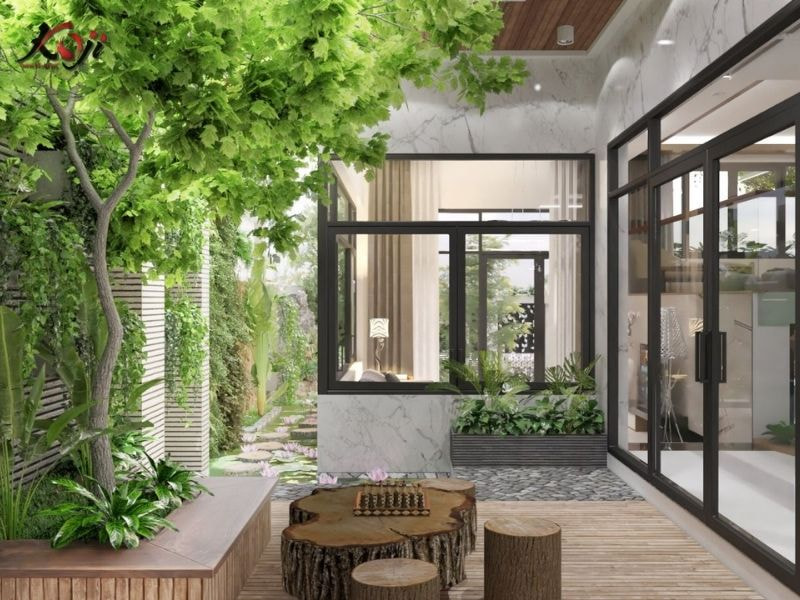 Thiết kế sân vườn nhà ống