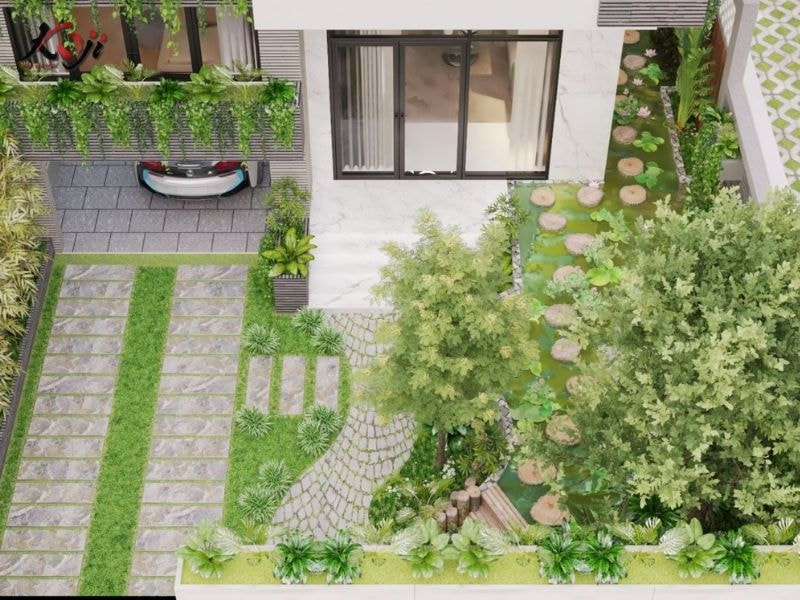 Thiết kế sân vườn nhà ống