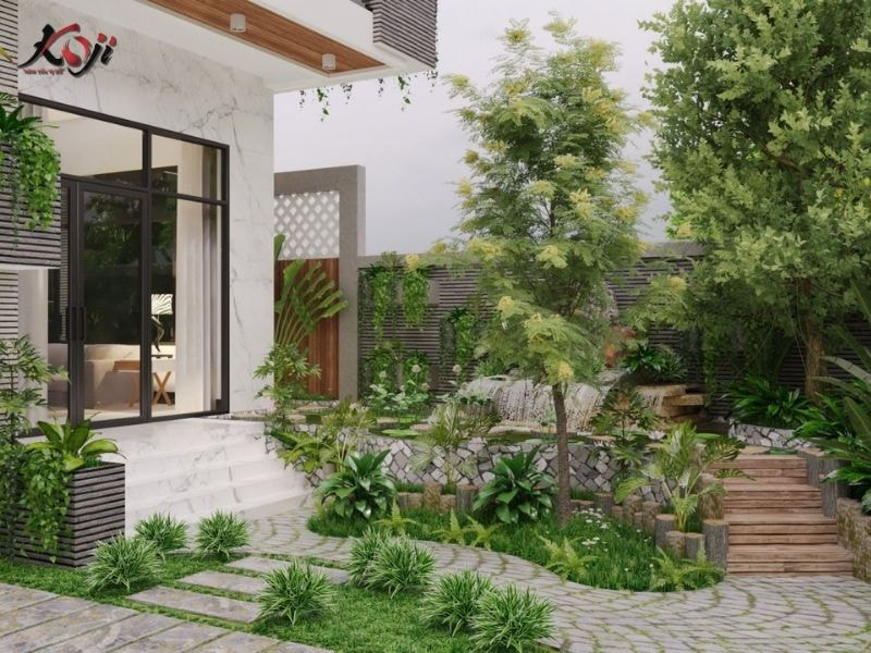 Thiết kế sân vườn nhà ống