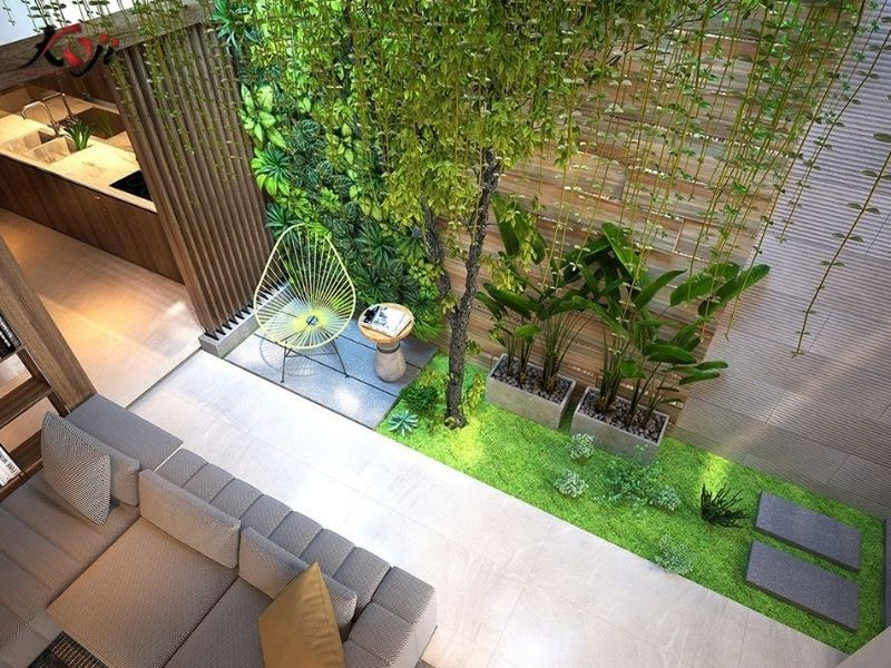 Thiết kế sân vườn nhà ống