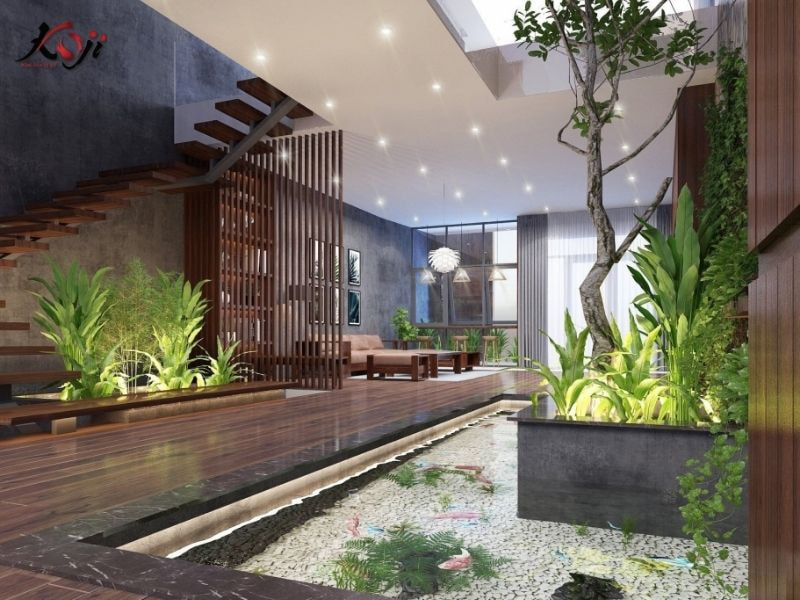 Thiết kế sân vườn nhà ống