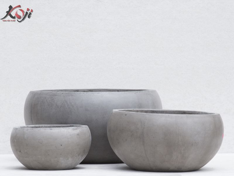 chậu xi măng nuôi cá Koi