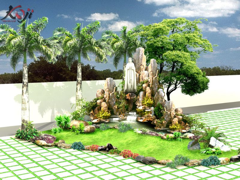 mẫu hòn non bộ ngoài trời