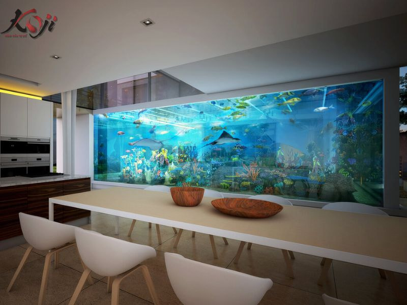 mẫu hồ cá bằng kính đẹp