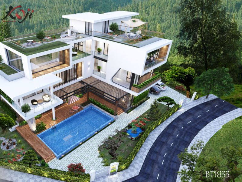 thiết kế nhà vườn 1000m2