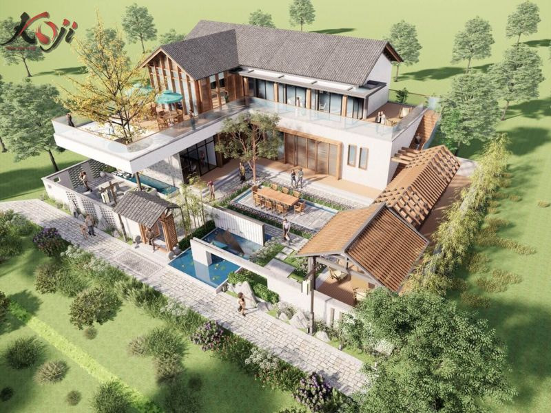 thiết kế nhà vườn 1000m2