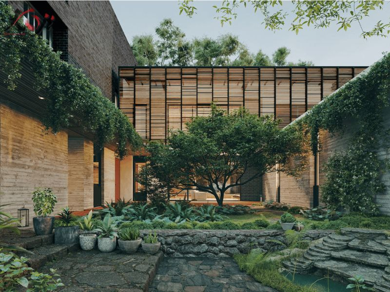 thiết kế sân vườn đúng phong thủy