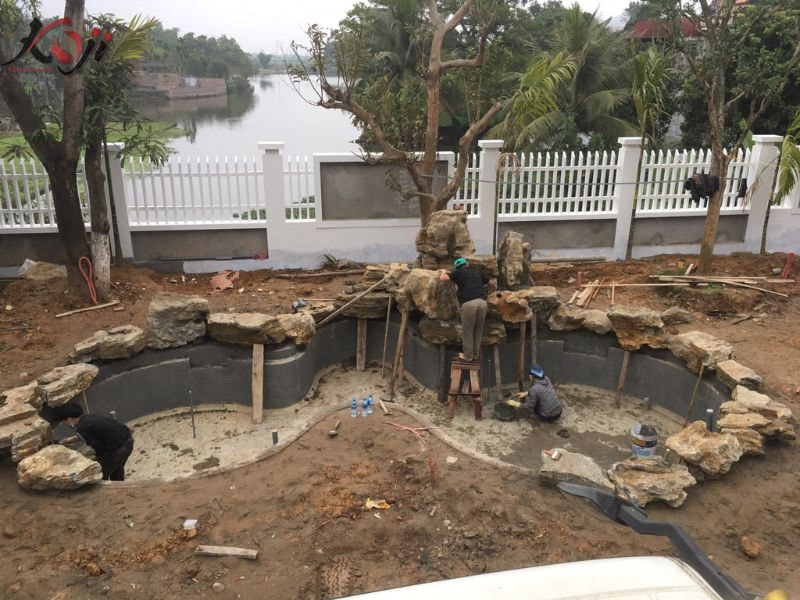 xây hồ cá Koi 10m2