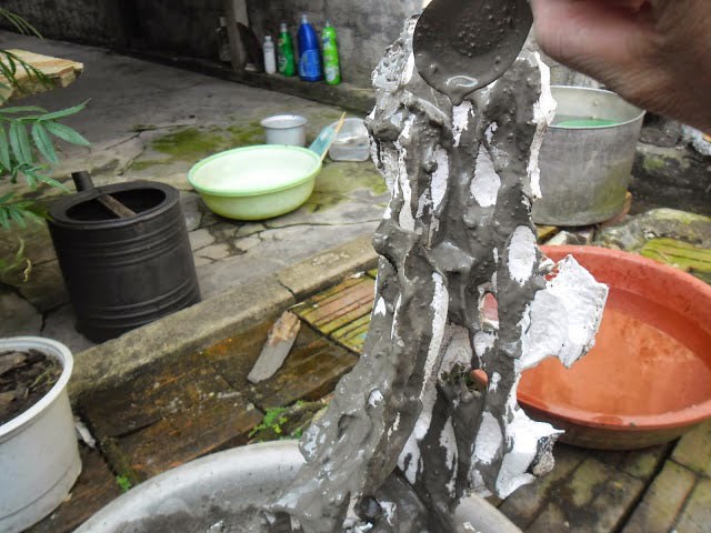 Làm hòn non bộ bằng vải