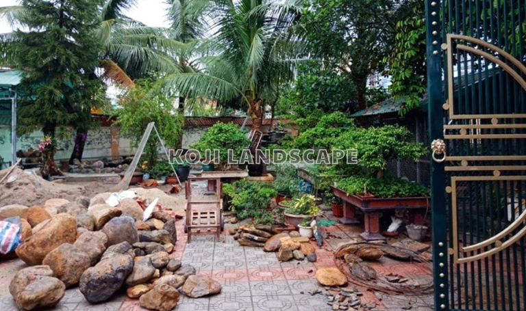 Dự án sân vườn hồ Koi - anh Hùng - cầu Thanh Trì