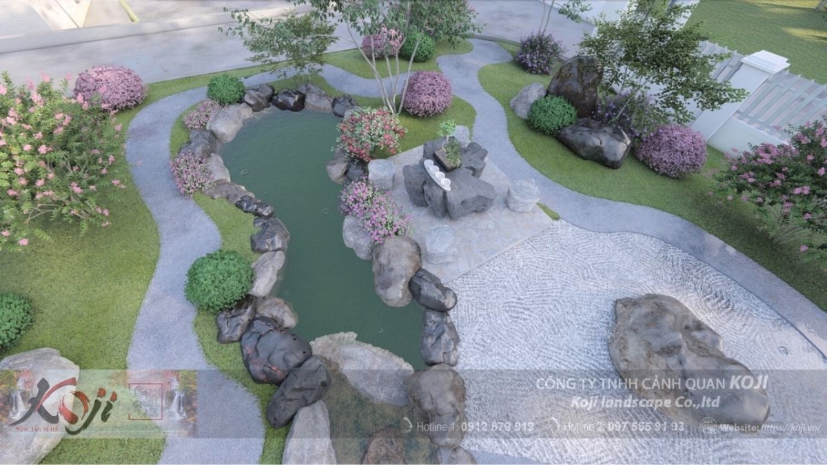 Vườn Nhật tinh tế, nhẹ nhàng cho biệt thự - Thạch Thất