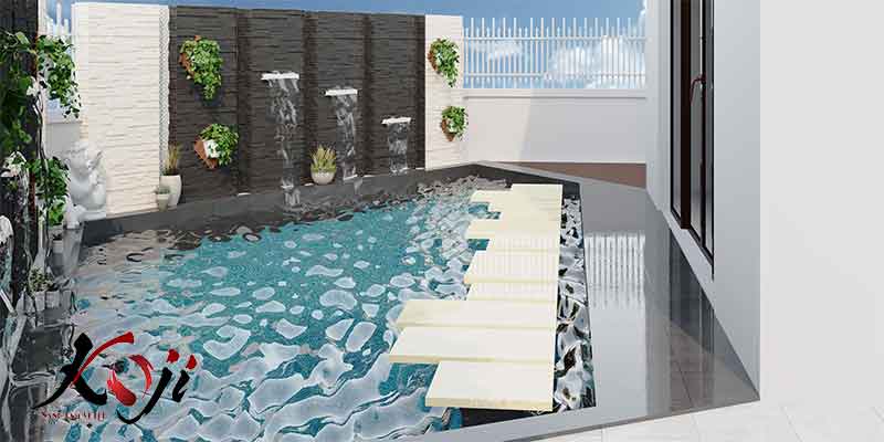 thiết kế 3d hồ cá koi
