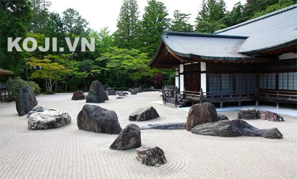 Vưởn đá khô cũng là một trong những nét đặc trưng của phong cách Nhật Bản