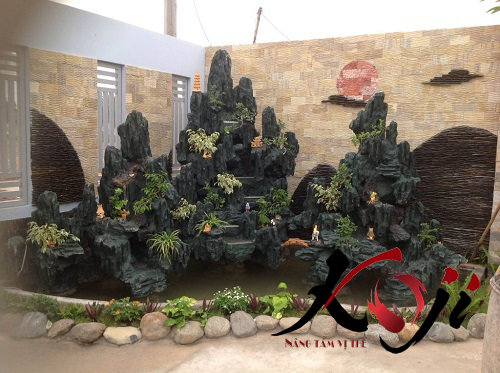 Công trình hồ cá kết hợp hòn non bộ
