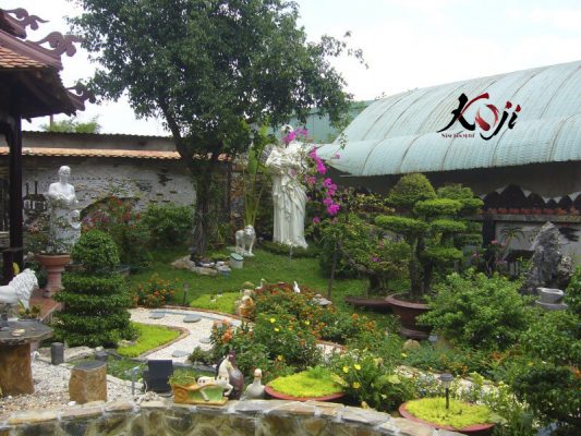 Sân vườn biệt thự sau khi hoàn thành