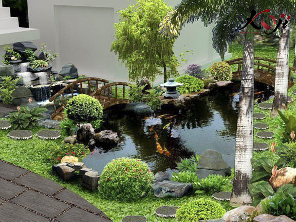 hướng nước chảy phải phù hợp với không gian sân vườn