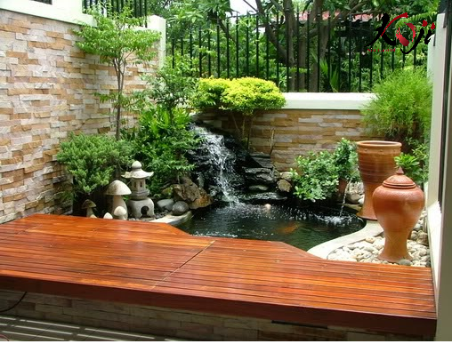Thiết kế sân vườn hồ cá koi giá rẻ