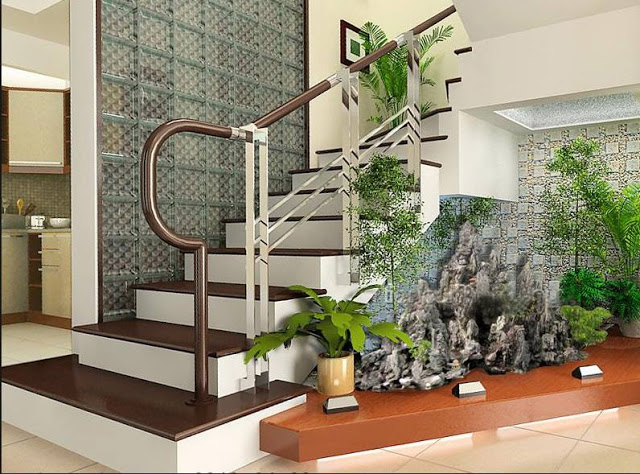 Tiểu cảnh trang trí dưới chân cầu thang