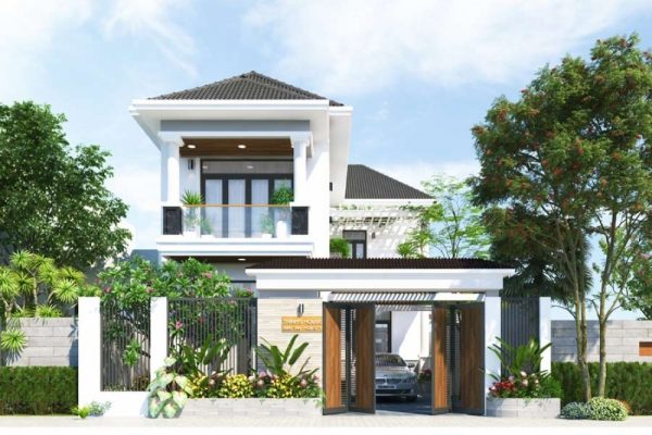 Thiết kế sân vườn Nhật cho biệt thự 2 tầng